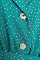 Thumbnail for your product : Kate Spade Cropped Belted Polka-dot Crepe Jumpsuit