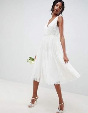 ASOS Edition EDITION waterfall sequin midi wedding dress