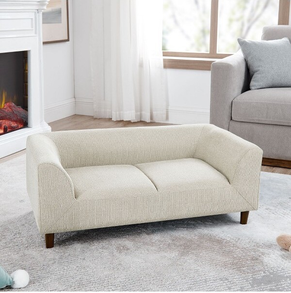 KumasinovaModernSleeperSofawithSoftPaddedComfortCloudCouchPerfectCouchforSmalltoMediumDogsStylishLivingRoomFurnitureBeige