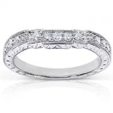 Thumbnail for your product : Kobelli Jewelry 1/4 CT TW Diamond 14K White Gold Wedding Band with Milgrain Finish