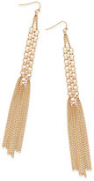 Thumbnail for your product : Thalia Sodi Beaded Mesh & Fringe Drop Earrings, Created for Macy's