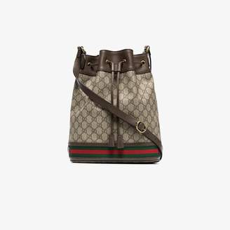 Gucci Mens Brown Gg Logo Bucket Bag