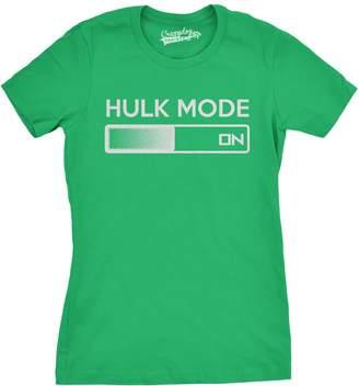 Crazy Dog T-shirts Crazy Dog Tshirts Women's Hulk Mode On T Shirt Funny Comic Book Tee For Women XL