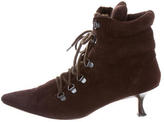 Thumbnail for your product : Manolo Blahnik Suede Lace-Up Boots