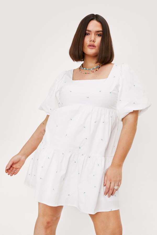 plus white sundress