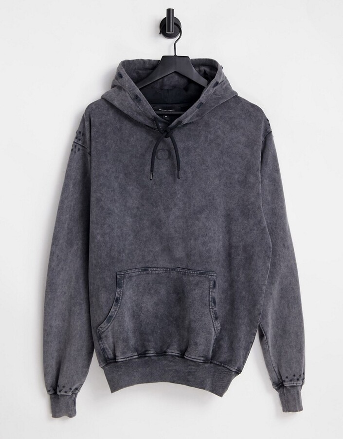 Criminal Damage acid wash hoodie in black - part of a set - ShopStyle