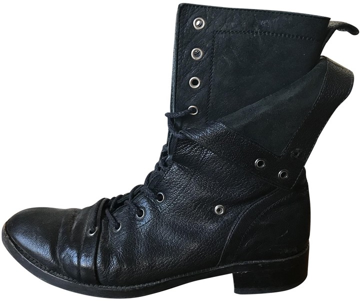Yohji Yamamoto Black Leather Boots - ShopStyle