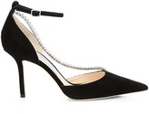 Thumbnail for your product : Jimmy Choo Talika Embellished Suede d'Orsay Ankle-Strap Pumps
