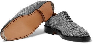 Thom Browne Cap-Toe Herringbone Shetland Wool Oxford Shoes