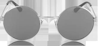 Saint Laurent SL 136 ZERO Palladium Gray Metal Round-Frame Unisex Sunglasses