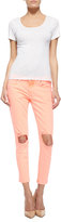Thumbnail for your product : Hudson Finn Distressed Cropped Ankle Jeans, Vivid Orange