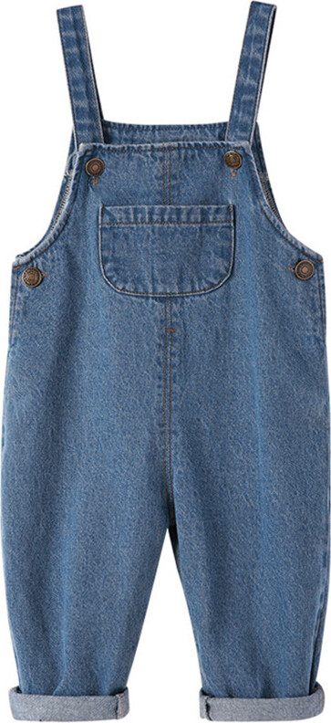 NONE Children & apos;s Clothing Kids Overalls Autumn Girls Outfits Baby Boy Solid Denim Overalls Child Jean Bib Pants Infant Jumpsuit