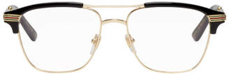 Gucci Gold and Black Square Glasses