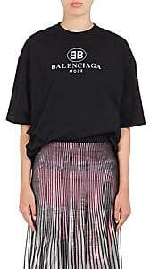 Balenciaga Women's Logo-Print Cotton T-Shirt - 1000-Black