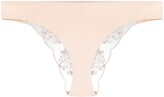 Thumbnail for your product : La Perla floral-embroidered sheer-panel Brazilian briefs