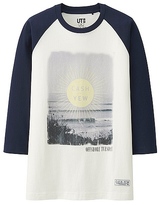 Thumbnail for your product : Uniqlo MEN Almond Surfboards Graphic 3/4 Sleeve T-Shirt