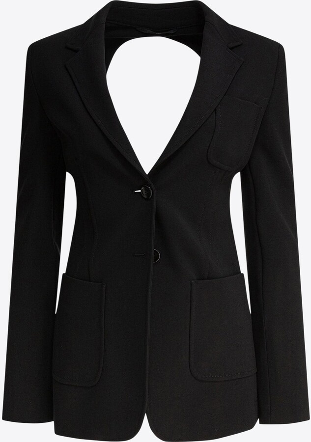 Max Mara Anagni Single-Breasted Cut-Out Blazer