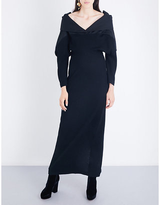 Chalayan Off-the-shoulder wool gown