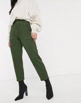 Thumbnail for your product : ASOS DESIGN Petite jersey twill utility peg with woven pockets