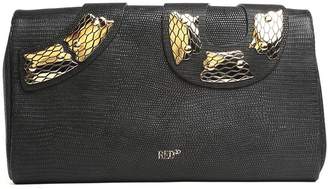 RED Valentino Sin Snake-print Leather Clutch