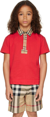 Burberry Kids Red Check Polo
