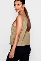 Thumbnail for your product : boohoo Petite Square Neck Linen Cami