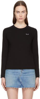 Comme des Garcons Play Play Black Long Sleeve Heart Patch T-Shirt