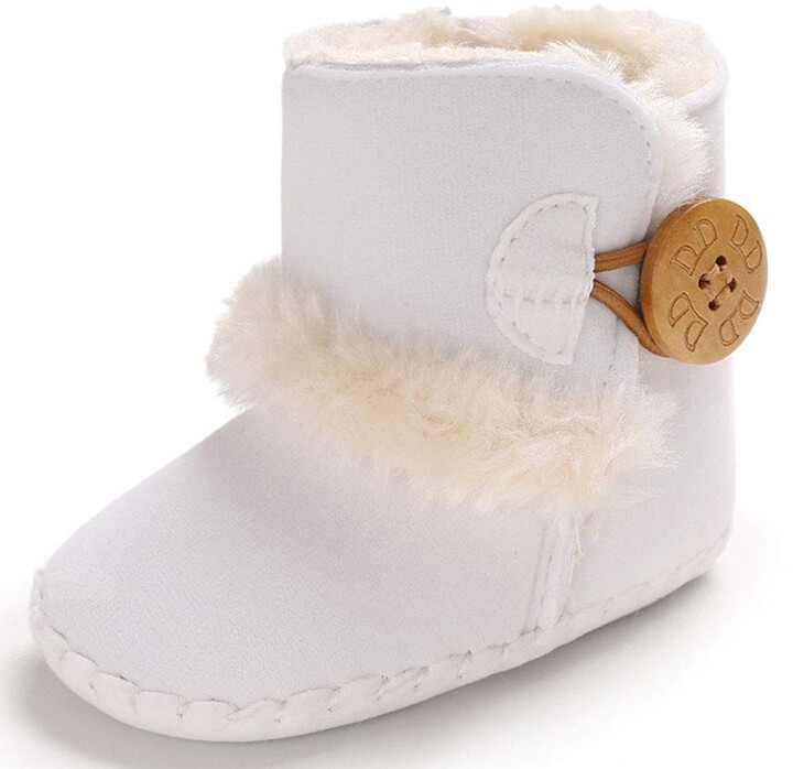 Fashion Newborn Infant Toddler Baby Boy Girl Leather Bowknot Rubber Anti-Slip Soft Sole Winter Thicker Snow Boots Crib Shoe Xshuai Perfect for 0-18 Months Kids