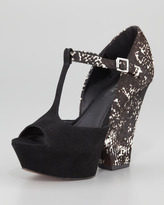Thumbnail for your product : Rachel Zoe Frankie T-Strap Calf Hair Wedge