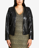 Thumbnail for your product : City Chic Trendy Plus Size Cropped Sequin Jacket