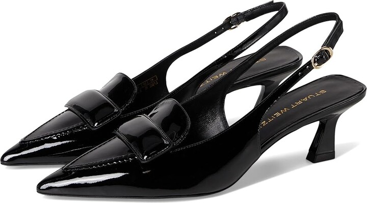 Stuart Weitzman Sovinnie Slingback 50 Women's Dress Sandals Black : 5.5 M, Leather