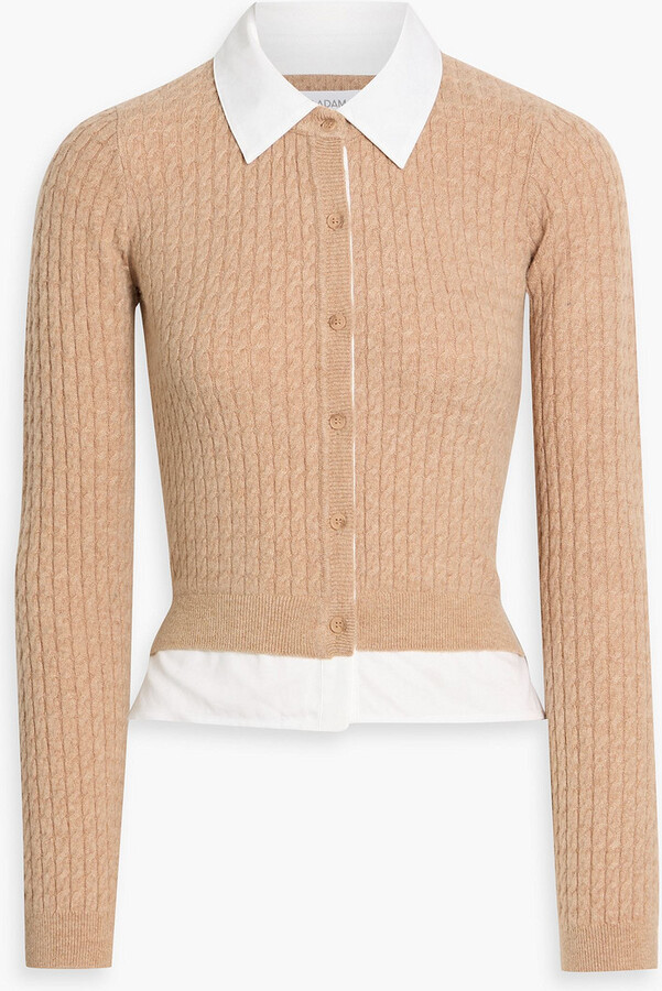 Naadam Cotton-blend poplin and cable-knit wool and cashmere-blend shirt