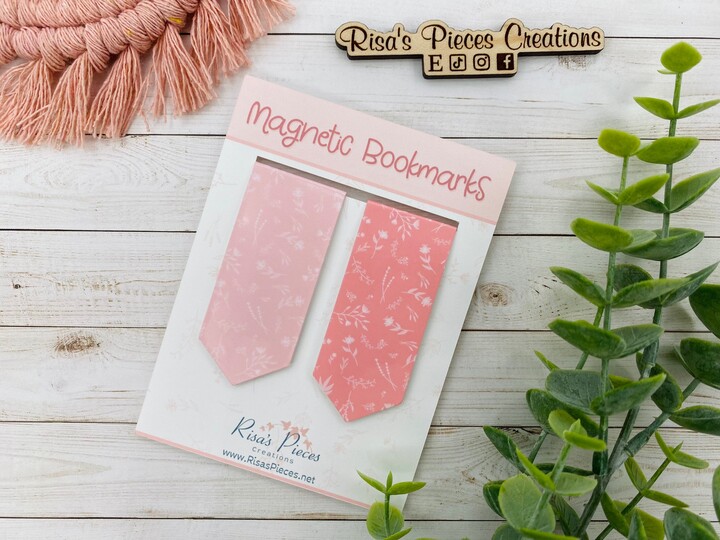 Etsy Pink Floral Magnetic Bookmark, Reading Accessory, Easter Basket Idea, Planner Book Club, Lover, Magnet Nerd