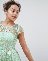 Thumbnail for your product : ASOS Petite EDITION Petite sequin embroidered skater mini dress