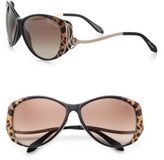 Thumbnail for your product : Roberto Cavalli Kandooma Leopard Round Drop Temple Sunglasses