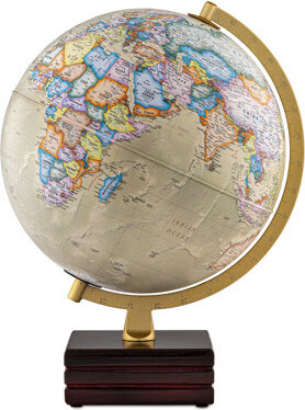 Ebern Designs Horizon 12-inch Antique Ocean Desk Globe with Base and Meridian (Non-Illuminated)