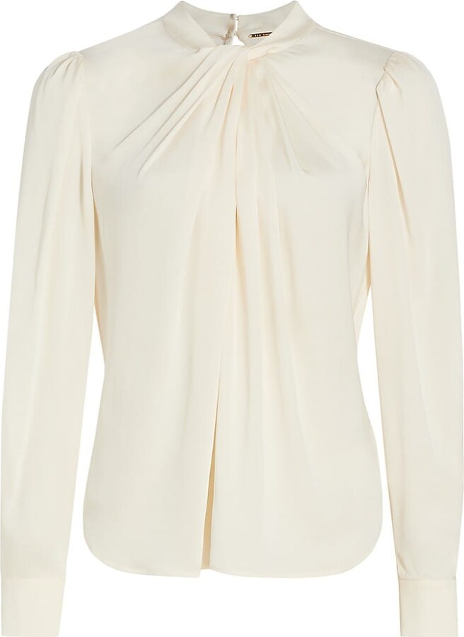 Elie Tahari The Liz TwistNeck Silk Blouse ShopStyle
