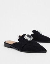 Thumbnail for your product : ASOS DESIGN Wide Fit Vera embellished mules in black
