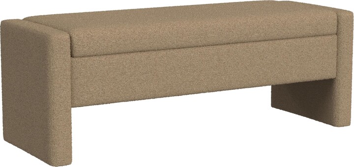 HomePop Copenhagen Modern Storage Bench |Homepop Home Décor|Bench with Storage for Living Room & Bedroom - Brown Boucle