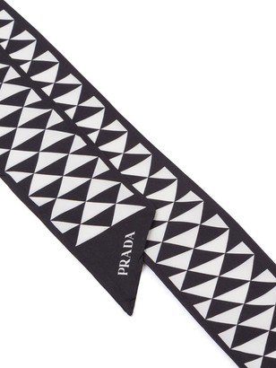 Prada Triangle-Logo Twill Scarf