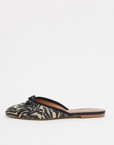Thumbnail for your product : Who What Wear Cara mule ballet flat shoes in zebra leather