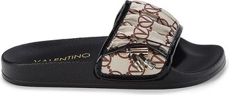 NWB Valentino by Mario Valentino Bugola Leather Logo Flats Lime Size 7!