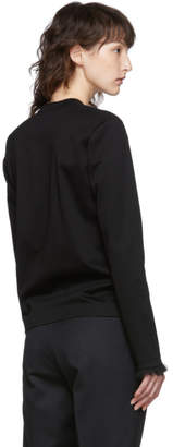 Noir Kei Ninomiya Black Faux-Fur Detail Long Sleeve T-Shirt