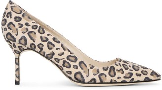 leopard suede pumps