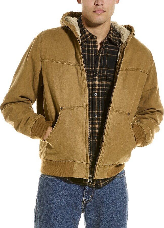 Levi's Cotton Canvas Hooded Utility Jacket with Sherpa Lining - ShopStyle