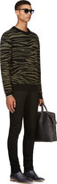 Thumbnail for your product : Balmain Black & Khaki Zebra Print Sweater