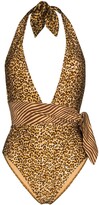 Thumbnail for your product : Zimmermann Empire belted leopard-print swimsuit