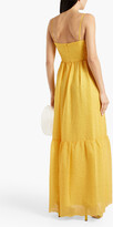 Thumbnail for your product : ML Monique Lhuillier Gathered cutout broderie anglaise maxi dress
