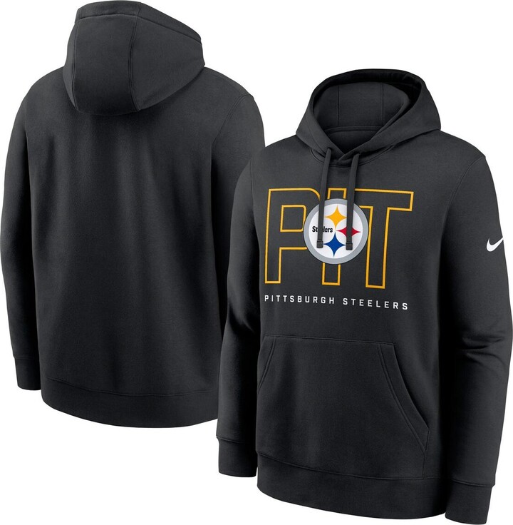 Nike Men's Black Pittsburgh Steelers Busted Play Club Fleece Pullover Hoodie