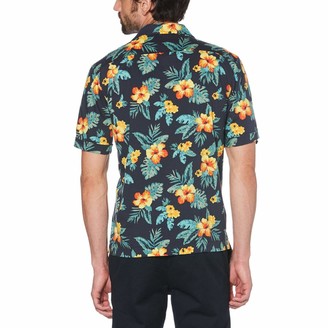 Original Penguin Hibiscus Print Camp Collar Shirt
